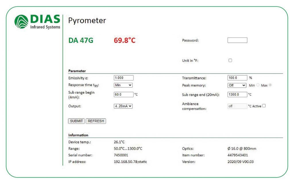 DA47G, ���B�ӾW(w��ng)�j(lu��)�Ĳ��������ͼt��y�؃x , 50-2500&deg;C